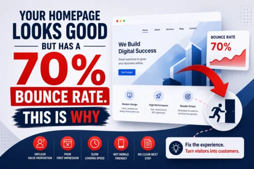 Your Homepage Looks Good But Has a 70% Bounce Rate. This Is Why