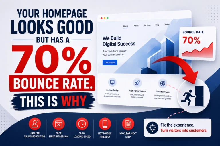Your Homepage Looks Good But Has a 70% Bounce Rate. This Is Why