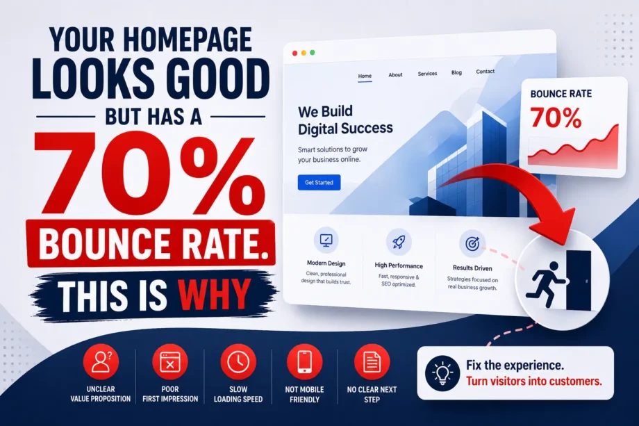 Your Homepage Looks Good But Has a 70% Bounce Rate. This Is Why