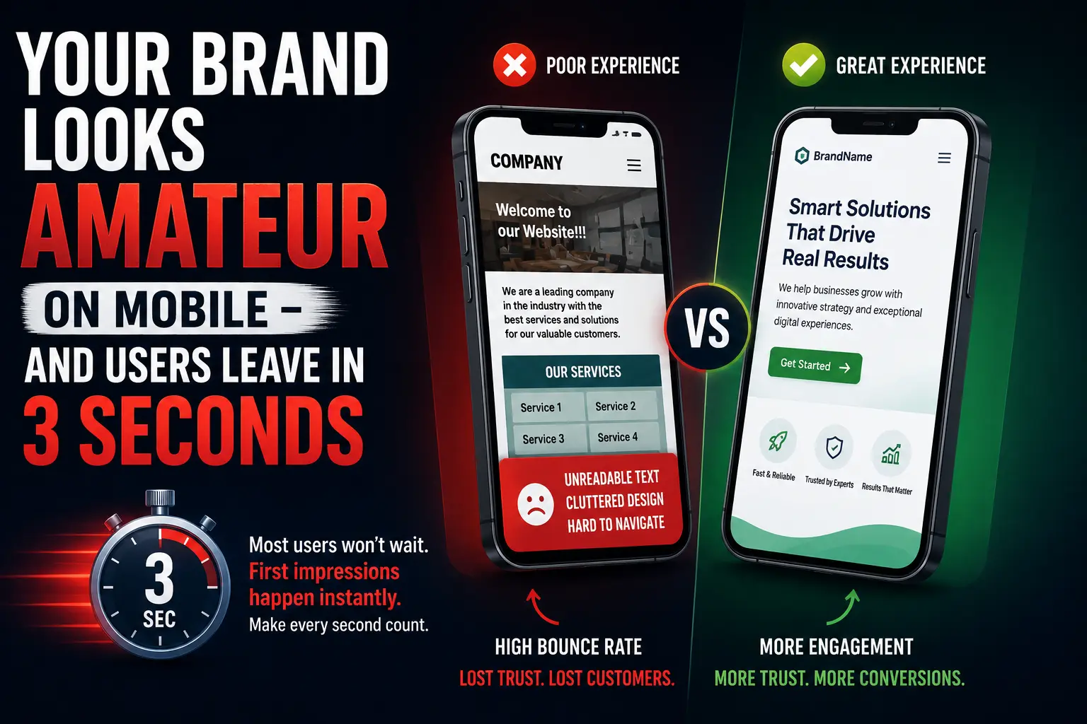 Your Brand Looks Amateur on Mobile - and Users Leave in 3 Seconds