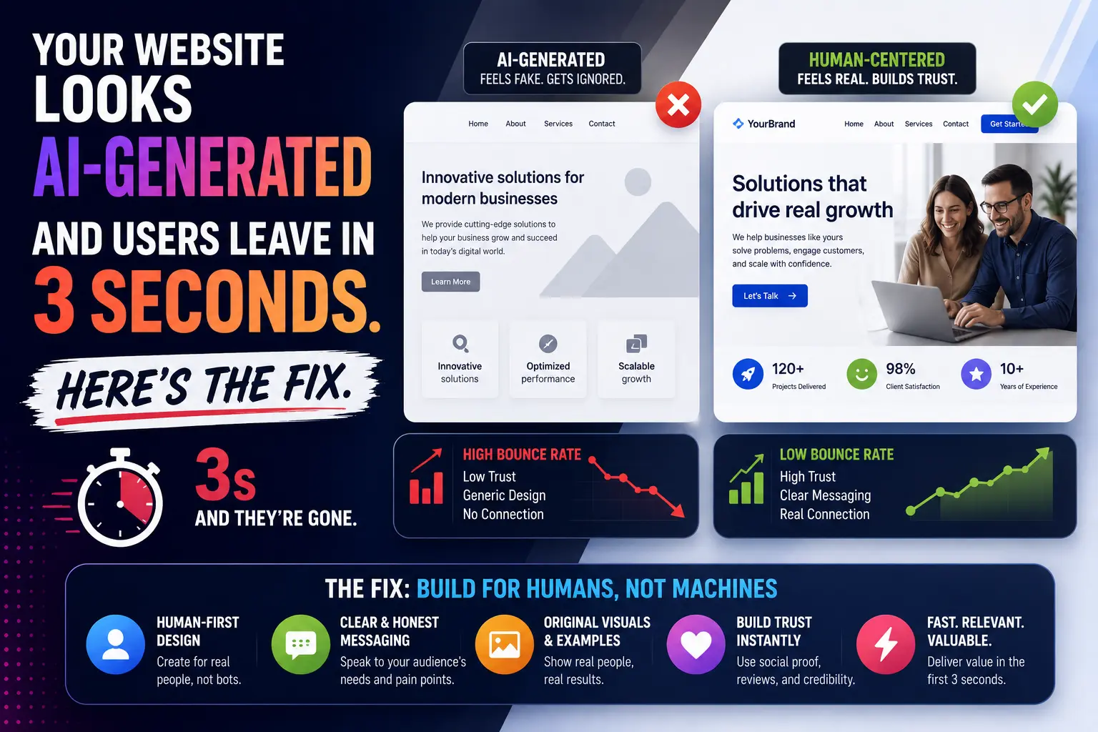 Your Website Looks AI-Generated and Users Leave in 3 Seconds. Here's the Fix.