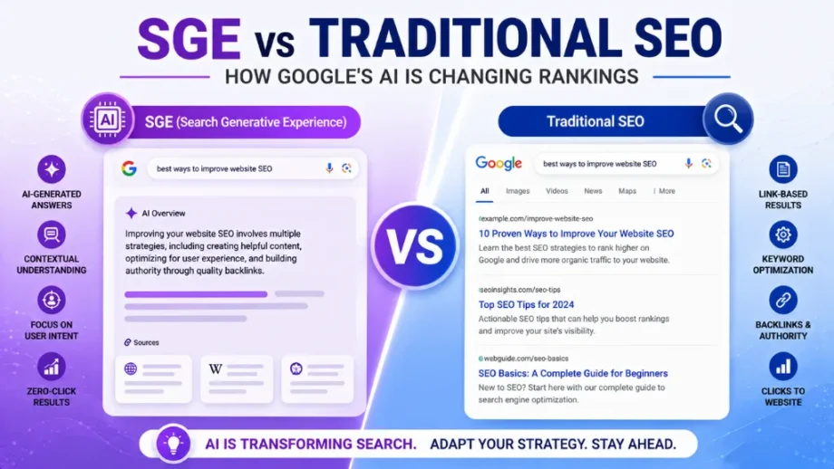 SGE vs Traditional SEO: How Google's AI Is Changing Rankings