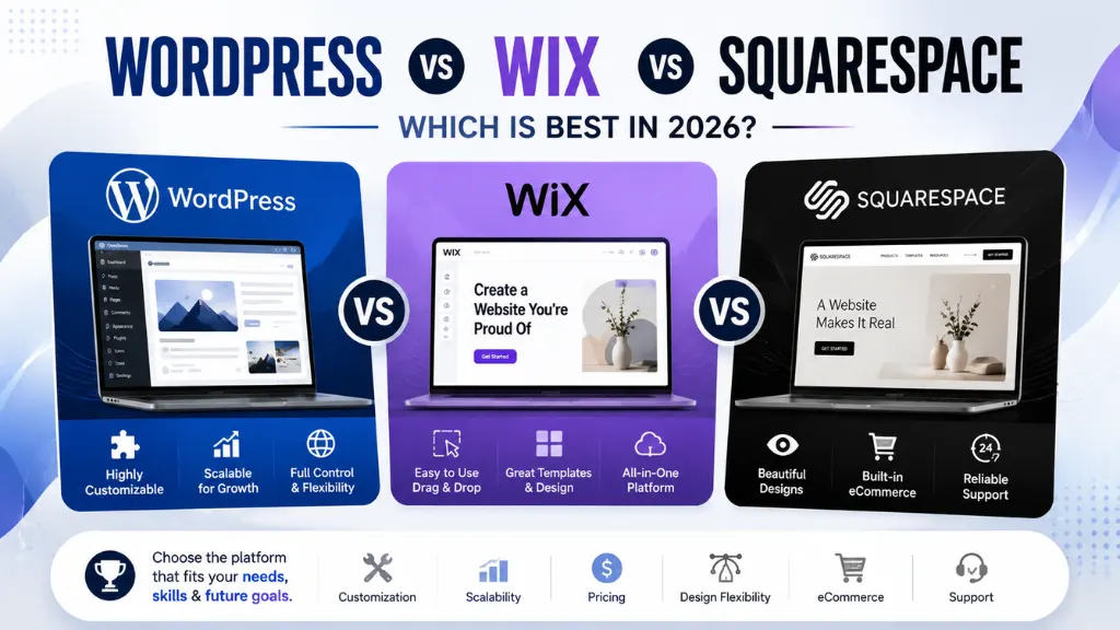 WordPress vs Wix vs Squarespace Which Is Best in 2026
