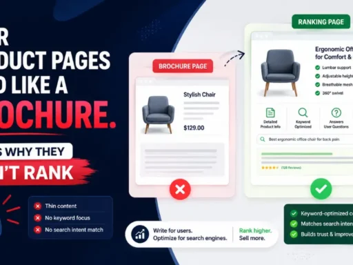 Your Product Pages Read Like a Brochure. That's Why They Don't Rank