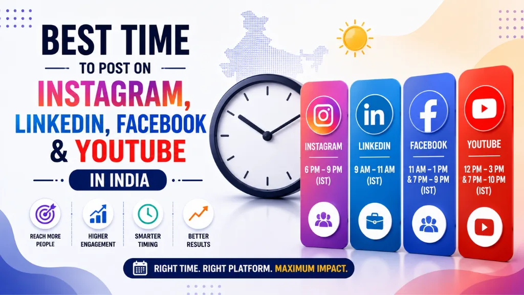 Best Time to Post on Instagram, LinkedIn, Facebook and YouTube in India