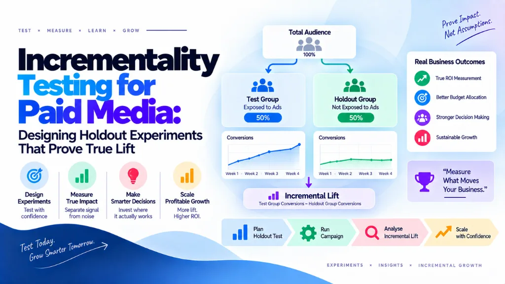 Incrementality Testing for Paid Media: Designing Holdout Experiments That Prove True Lift
