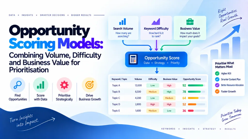Opportunity Scoring Models: Combining Volume, Difficulty and Business Value for Prioritisation