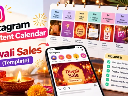 Instagram Content Calendar for Diwali Sales (Template)