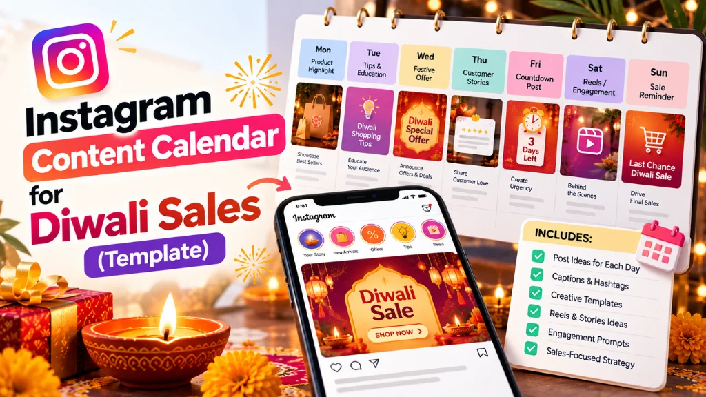 Instagram Content Calendar for Diwali Sales (Template)